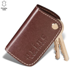 FUTROLA ZA KLJUČEVE 2 Smeđi kožni privezak za ključeve sa brendom Princ Leather