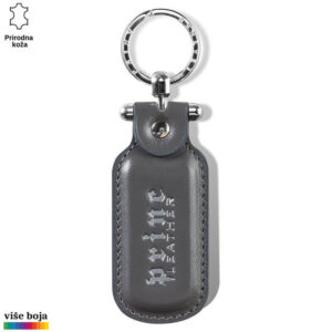 PRIVEZAK OD KOŽE PRAVOUGAONI 12 Kožni privezak s metalnim prstenom