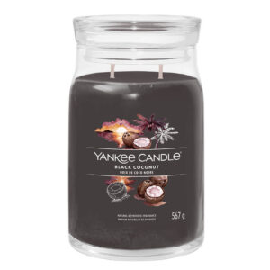 Staklena tegla crne sveće brenda Yankee Candle