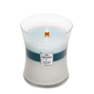 Staklena sveća sa drvenim fitiljem