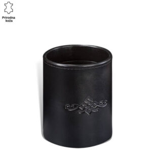 Crna kožna čaša sa reljefnim dizajnom brenda Princ Leather.