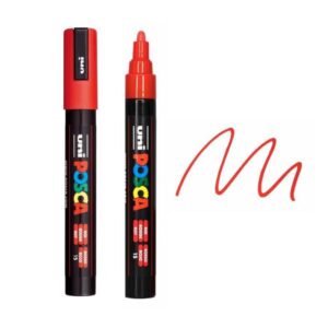 UNI POSCA MARKER PC-5M 6 Crni i crveni Posca marker