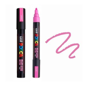 UNI POSCA MARKER PC-5M 10 Roze Posca marker sa crnim telom i roze poklopcem