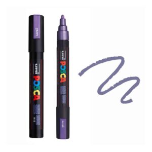 UNI POSCA MARKER PC-5M 22 Ljubičasti Posca marker sa crtežom napravljenim njime.