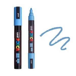 UNI POSCA MARKER PC-5M 26 Dva Posca plava markera sa prikazom crte u istoj boji.