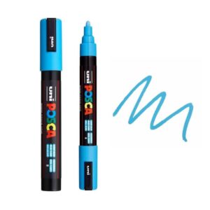 UNI POSCA MARKER PC-5M 36 Plavi Posca marker sa crnim telom i uklonjenim poklopcem