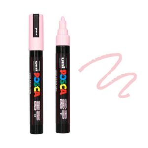 UNI POSCA MARKER PC-5M 37 Ružičasti marker brenda Posca sa prikazom linije u istoj boji.