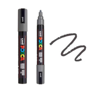 UNI POSCA MARKER PC-5M 39 Crni Posca marker sa otvorenim poklopcem