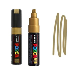 UNI POSCA MARKER PC-8K 30 Zlatni metalik Posca marker sa zatvorenim i otvorenim čepom