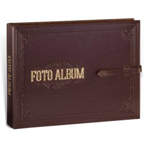 Kožni foto album sa zlatnim natpisom "Foto Album" na prednjoj strani