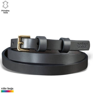 USKI ŽENSKI KOŽNI KAIŠ 218 11 Elegantni kožni kaiš sa zlatnom kopčom izrađen od prirodne kože