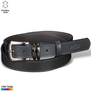 ŽENSKI KOŽNI KAIŠ 227 11 Kožni kaiš brenda Princ Leather u tamno sivoj boji