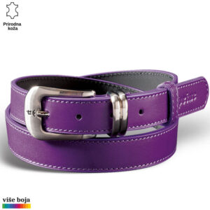 ŽENSKI KOŽNI KAIŠ 227 6 Princ Leather ljubičasti kožni kaiš sa metalnom kopčom.