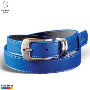 ŽENSKI KOŽNI KAIŠ 227 9 Plavi kožni kaiš sa srebrnom kopčom