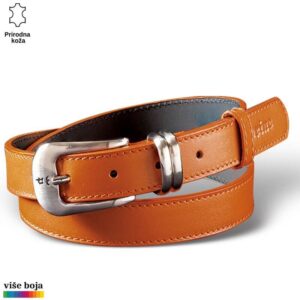 ŽENSKI KOŽNI KAIŠ 227 7 Kožni kaiš boje konjaka sa srebrnom kopčom