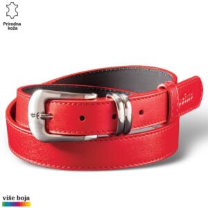 ŽENSKI KOŽNI KAIŠ 227 5 Crveni kožni kaiš Princ Leather sa metalnom kopčom. Prirodna koža