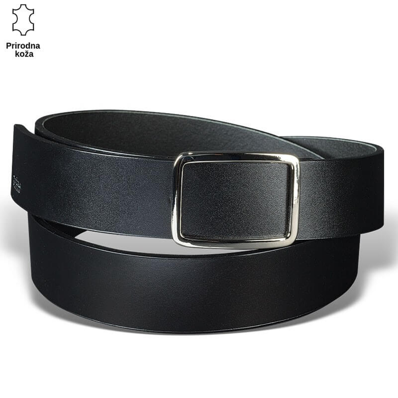 p229-1-copy Crni kožni kaiš sa srebrnom pravougaonom kopčom