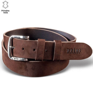 Braon kožni kaiš sa metalnom kopčom