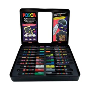 POSCA MARKER SET GROOVY COLOURS 1/20 MIX 2 Otvorena kutija od groovy posca marker set.