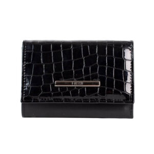 Falco ženski kožni novčanik crni rebrasti