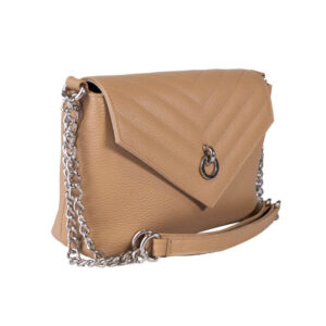 Zenska kozna torba falco 4065 sa strane, krem boje