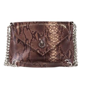 Zenska kozna torba falco 4065 braon zmijski print
