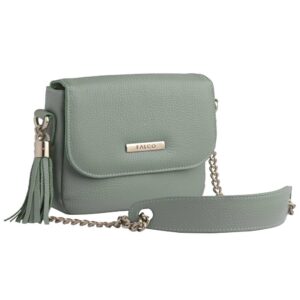 Falco house kozna zenska torbica svetlo zelene boje sa strane