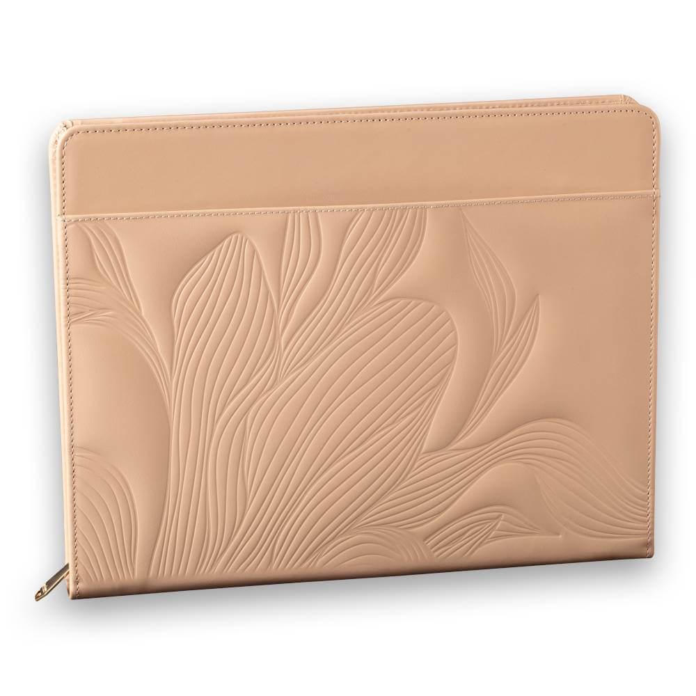 kozna-fascikla-floral-1 Kozna fascikla sa blokom, princ leather brenda, u bež boji