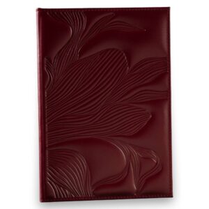 KOŽNI ROKOVNIK ŽENSKI B5 FLORAL 2 Zenski rokovnik b5. Floral kolekcija sa motivima cveca na rokovniku, bordo boje.