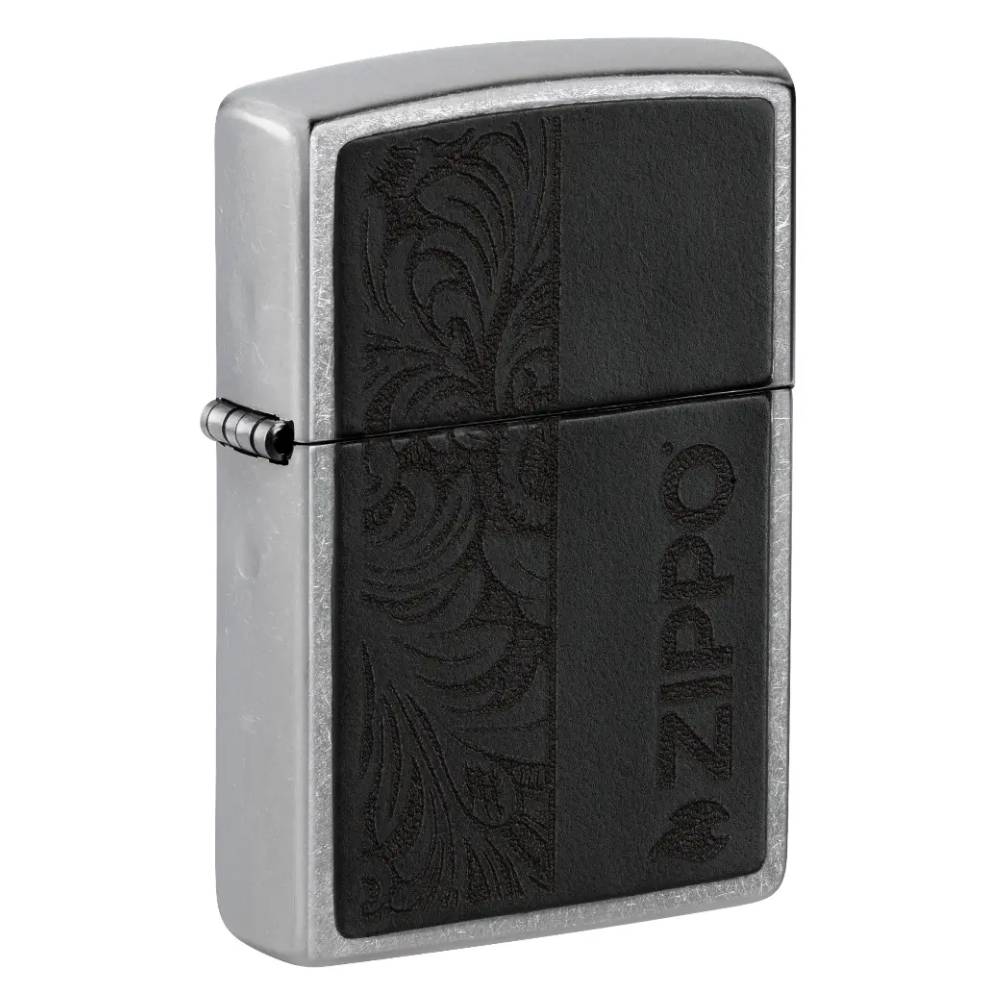 zippo-upaljac-emblem Zippo crni upaljac emblem leather crno sive boje