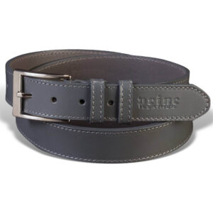 MUŠKI KOŽNI KAIŠ 215 6 Kozni kais sive boje sa stepom i logom princ leather