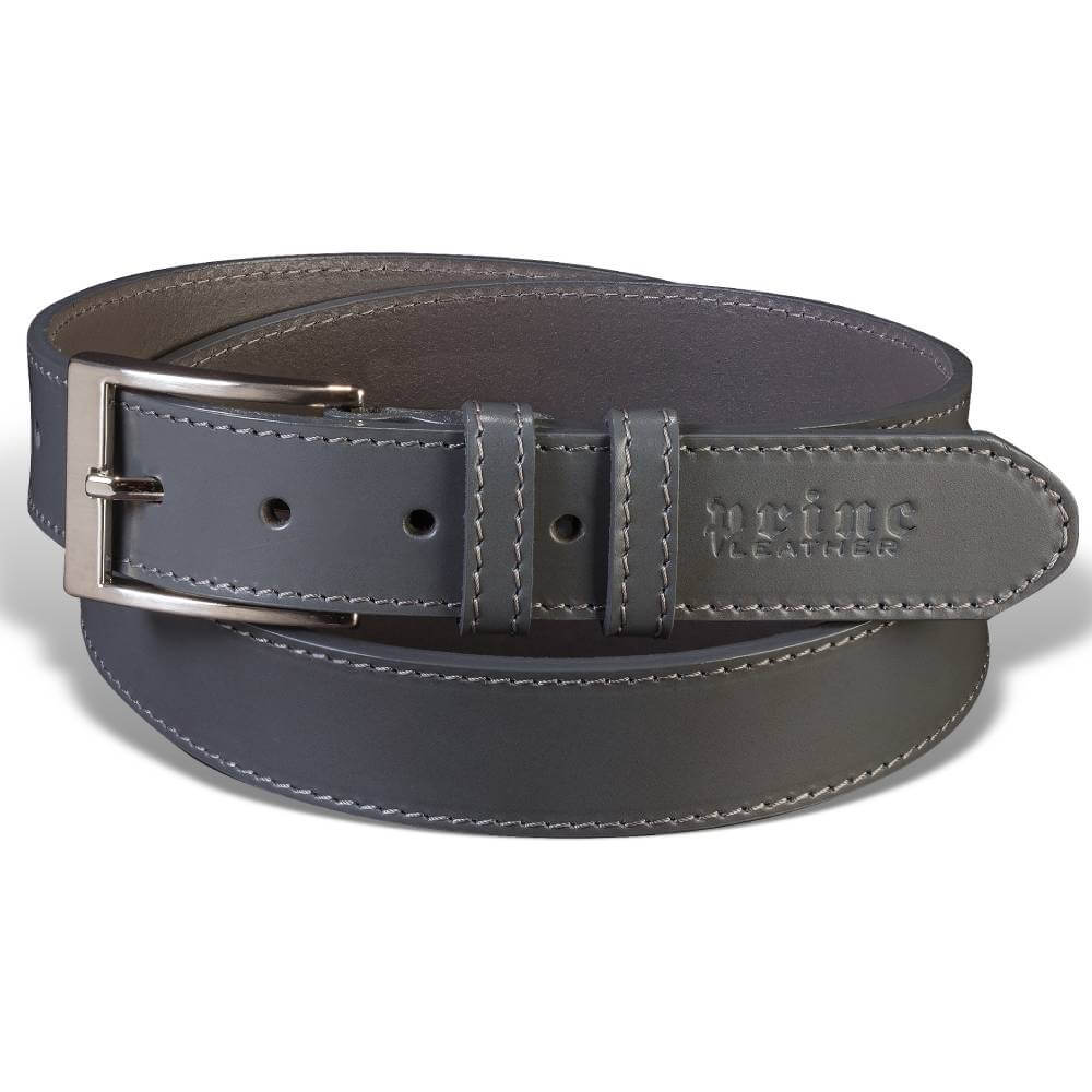 kozni-kais-215-7 Kozni kais sive boje sa stepom i logom princ leather